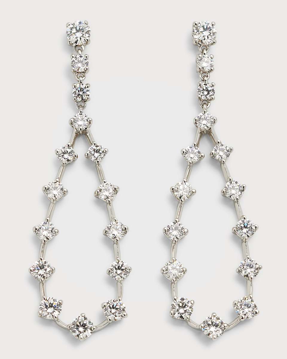 Platinum Diamond Earrings with 18K White Gold Nuts